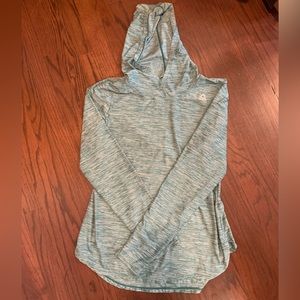 REEBOK: Long Sleeve Hooded Stretch Pullover Top